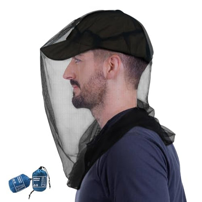South to East Mosquito Head Net for Insects 2 Pack, Fly & Bug Protection - color: Black
