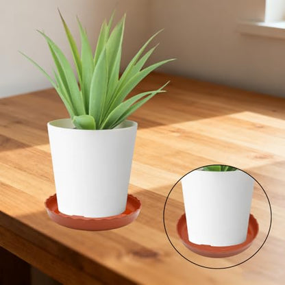 6 Pack Wave Plant Saucer 7 inch, Terracotta Plastic Tray for Pots - color: Terracotta, size: 7"
