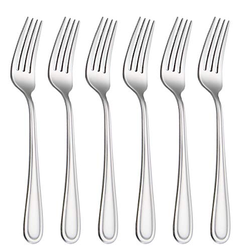 Table Forks Dinner Forks 7.99 Inches,Stainless Steel 18/0 of Forks 6 Pcs for Home, Kitchen Restaurant, Dishwasher Safe, Silver - size: 6pcs-silver