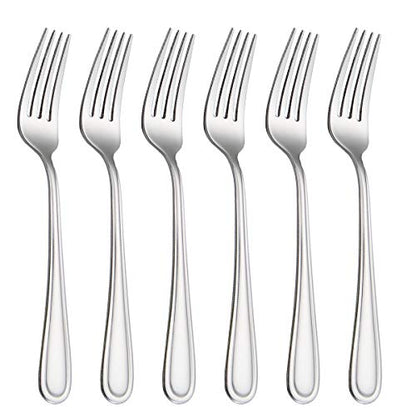 Table Forks Dinner Forks 7.99 Inches,Stainless Steel 18/0 of Forks 6 Pcs for Home, Kitchen Restaurant, Dishwasher Safe, Silver - size: 6pcs-silver