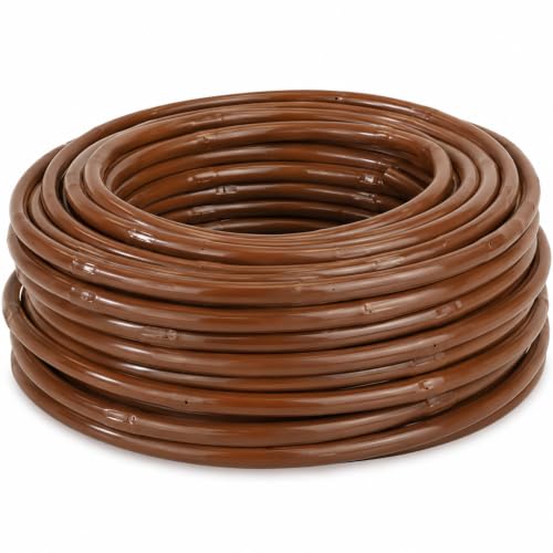 1/4 Inch Drip Irrigation Tubing, 100 ft Brown PVC Dripline