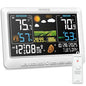 BluSon Weather Station Wireless Indoor Outdoor Thermometer, Atomic Clock - color: White