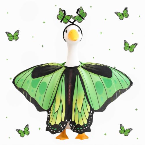 Butterfly Porch Goose Outfits Wing Cape Set for 23'' Goose - color: Green Butterfly