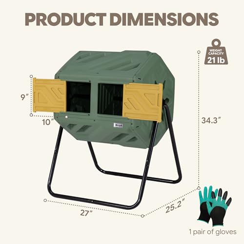 Werph 43 Gal Outdoor Compost Bin for Garden & Kitchen Waste, Grass Green - color: Grass Green