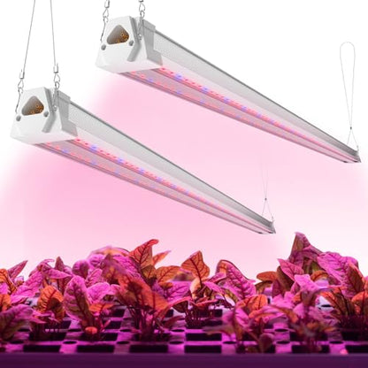 FREELICHT 2Pack 4FT Grow Light for Indoor Plants, 40W=250W, Red Blue