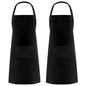 Syntus Apron for Men Women, Adjustable Cooking Kitchen Apron with 2 Pockets - color: Basic Black, style: 2 Polyester Blend
