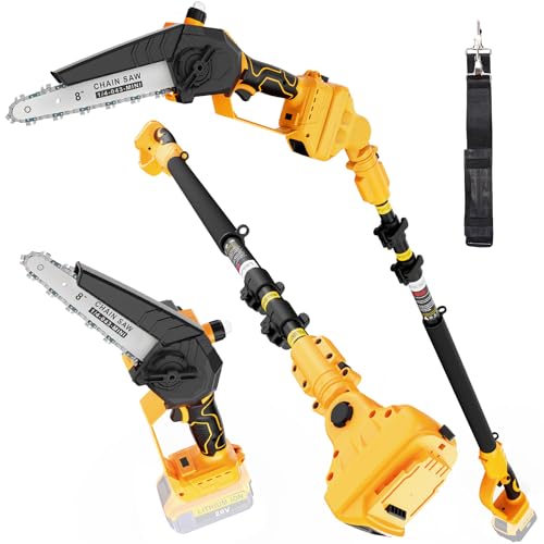 2-in-1 Cordless Pole Saw Compatible with Dewalt 20V MAX Battery (No Battery)