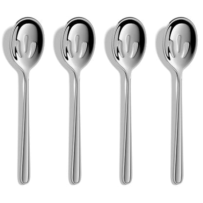 Slotted Serving Spoon,Forged 18/10 Stainless Stainless,Set of 4 - style: Slotted Spoons