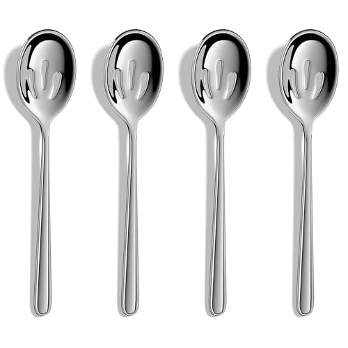 Slotted Serving Spoon,Forged 18/10 Stainless Stainless,Set of 4 - style: Slotted Spoons