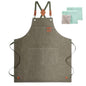 ZOMAO Cotton Canvas Cross Back Apron for Men and Women,Chef Apron With Adjustable Strap and Large Pockets,Kitchen Cooking Baking Bib Heavy Duty Work Apron - color: Grey Green
