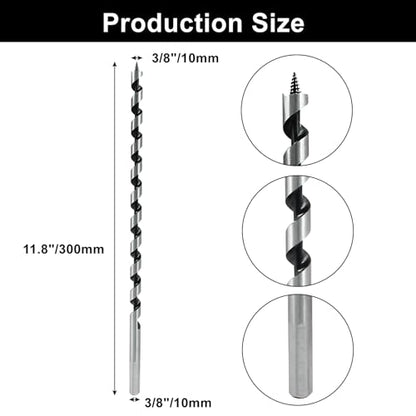 Muretnze 3/4 Inch x 12 Inch Long Auger Drill Bit, Hex Shank 3/8 Inch - size: 3/4 Inch Diameter x 12 Inch Length