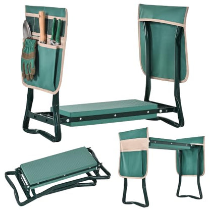 Garden Kneeler and Seat, Heavy Duty 350lbs Gardening Bench