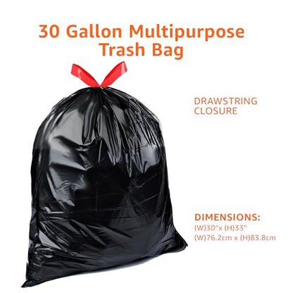 Amazon Basics Trash Bags, 30 Gallon, 50 Count | Drawstring | Multipurpose | Pack of 2 - size: 50 Count (Pack of 2)