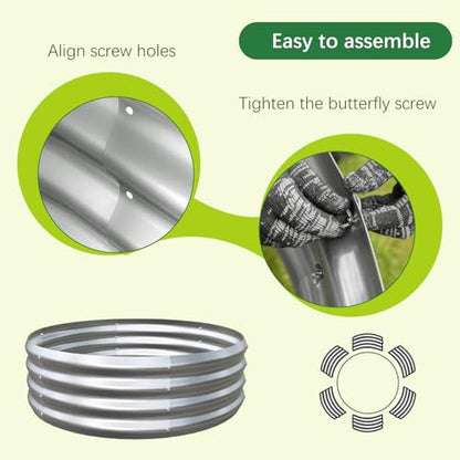 Galvanized Garden Bed Kit for Vegetables/Herbs/Flowers 4x4x1 Outdoor Raised Planter Box - size: 4X4X1