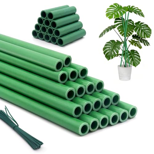 Garden Stakes 17Inch 20Pcs HOUNANG Adjustable Length Plant Support Stakes - size: 17inch 20pcs