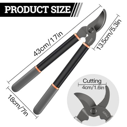 AIRAJ 17'' Bypass Loppers for Tree Trimmer, 1.6" Cut Capacity Branch Cutter - size: 17'' Bypass Loppers