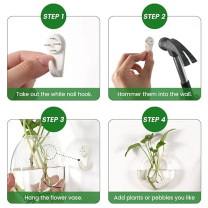 DomeStar Set of 6 Wall Vases, Wall Mounted Propagation Station - size: 6pcs