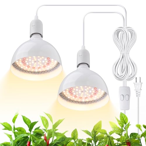 Barrina Hanging Grow Light for Indoor Plant, 50W (2 x 25W), Full Spectrum - color: Growforce Spectrum, size: 2-Head without Timer