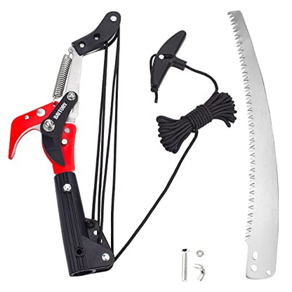 BAYTORY Extendable Tree Pruner Saw Head Without Pole, Pruning Shears - style: Plastic Connector | 4-Wheel