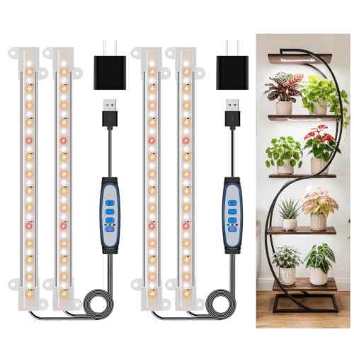 Kullsinss 8in Grow Lights Strips, 56 LEDs Plant Lights for Indoor Growing - color: 8in-2 Strip, size: 2 Pack