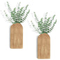 Dahey Wood Wall Planter Vase with Fake Eucalyptus Plants Boho Wall Decor - color: Nurtal