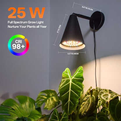 Bstrip Wall-Mounted Grow Light 25W Full Spectrum Plant Light - color: Black