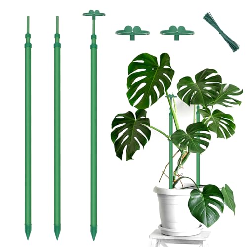 Extendable Plant Stakes,Length Scalable From17.9to42.3IN Plant SupportStake - size: 42.3Inches 3Pack