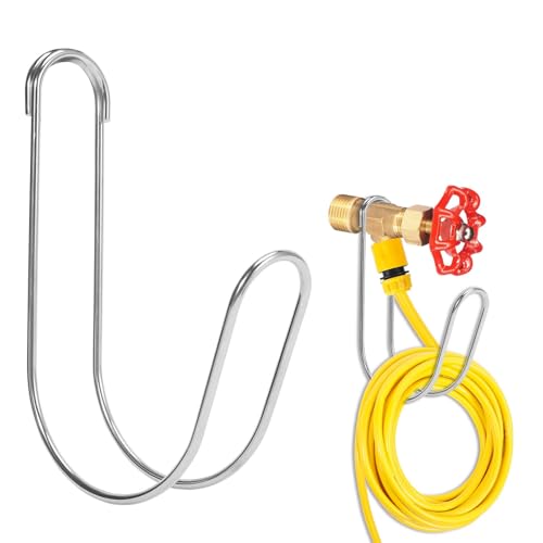 Garden Hose Holder Water Hose Storage Hook Hose Hanger,304Stainless Steel Solid Hose Hook Holds Up to 50Ft Hose Perfect for Garage, Garden, Tool Room(Chrome 1pcs) - color: Chrome, size: 5.5'' x 1