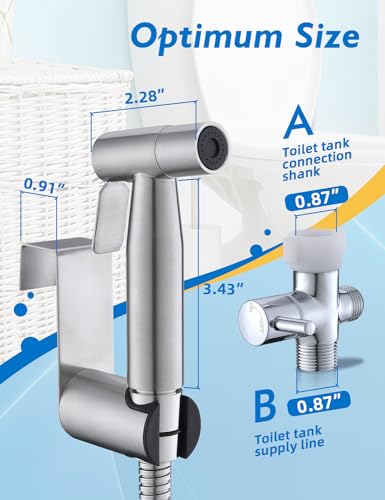 BRITULIF 2-Pack Handheld Bidet Sprayer for Toilet, Adjustable Pressure - color: Brushed Nickel, size: 2 SET - Cold