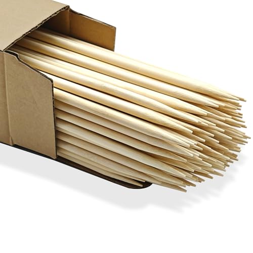 125 Pack 17.5'' Natural Bamboo Plant Stakes, Wood Plant Supports, Wood Garden Sticks for Plants Tomato Floral Potted, Wooden Sign Posting Garden Sticks – More Sizes 17.5"/24"/30"/36" - size: 17.5in - Bamboo