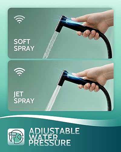 LUFEIDRA Handheld Bidet Sprayer for Toilet, Adjustable Water Flow, Black - color: Matte Black, size: 1 Pack