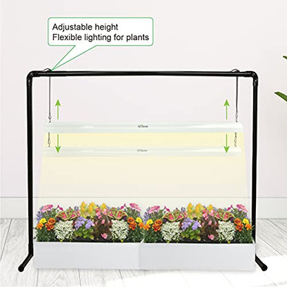 2 feet LED Grow Light Stand for Seedling,Iron Pipe Frame,with Natural White Light Full Spectrum LED Plant Growing Lamp, Light Height Ajustable,with Timer Outlet - style: Iron Pipe 2 Feet