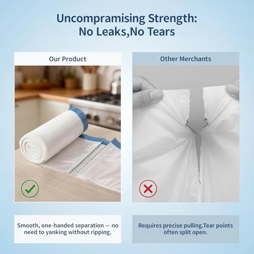 Small 3 Gallon Trash Bags Drawstring,0.96 Mil,Unscented,120 Count - color: 3gal-120