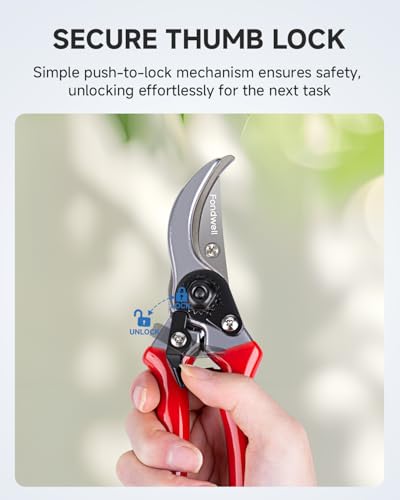 Fondwell 8.5" Professional Hand Pruners Bypass Pruning Shears for Gardening