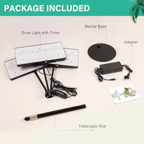 LBW Desk Grow Lights for Indoor Plants, 642 LEDs Full Spectrum Grow Light - size: 3-Head