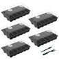 Gardzen 5 Pack Seed Starter Trays with Vented Domes 75 Cell Black - size: 15-Cell Black 5-Pack