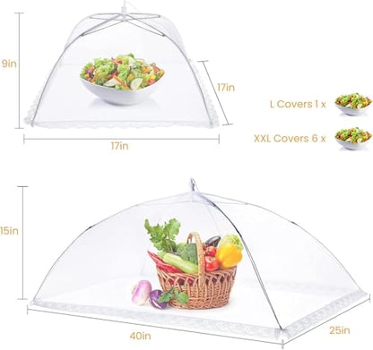 Food Covers for Outside Mesh, Food Nets for Outdoors, 3 Pack - size: 3 PACK (3*XXL)