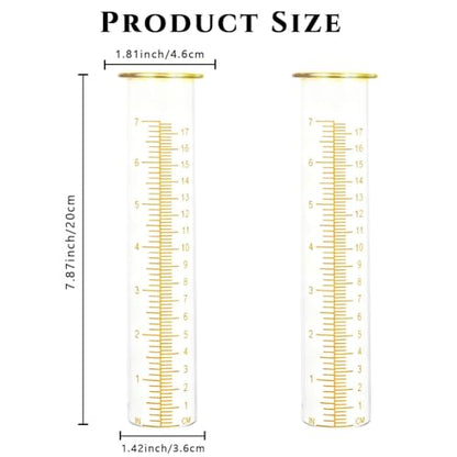7'' Capacity Rain Gauge Replacement Tube Glass, 2 Pcs - color: Yellow-2 PCS