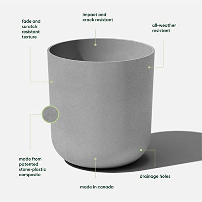 Veradek Mason Series Lima Planter - Large Round Outdoor Planter - color: Gray, size: 20 inches - 2 Pack