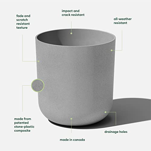 Veradek Mason Series Lima Planter - Large Round Outdoor Planter - color: Gray, size: 20 inches - 2 Pack
