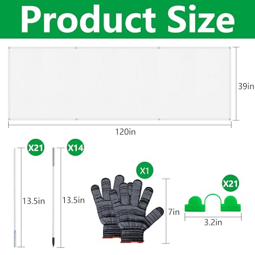 120'' x 39'' White Garden Shading Kit, 60% Sunblock Plant Shade Cloth - color: 120 x 39.4 Inch