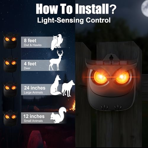 2 Pack Solar Owl Animal Repeller Outdoor for Raccoon Deer Squirrel