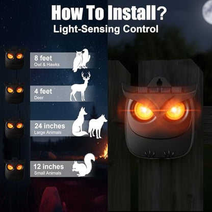 2 Pack Solar Owl Animal Repeller Outdoor for Raccoon Deer Squirrel