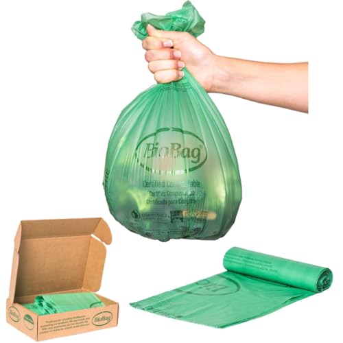 3 Gallon Compostable Food Scrap Bags by BioBag, 100 Count, BPI Certified, Meets ASTM D6400 Standards, Made in USA, Kitchen Trash Bin Liners - style: 100 Count