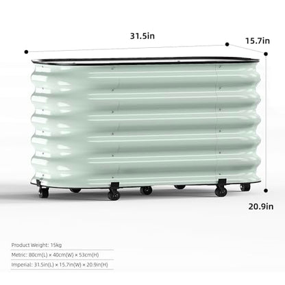 DaisyVibe 21" Rolling Raised Garden Bed with Water Reservoir Base - color: Green, size: 31.5"Lx15.7"Wx21"H