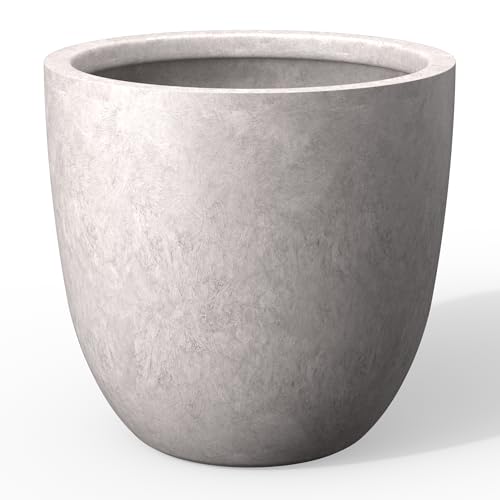 Kante Modern Home Minimalist 18" Dia CON Gray Concrete Bowl Planter - color: Light Gray, size: 18-Inch Dia