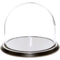 Plymor 8" x 6.5" Glass Display Dome Cloche (Black Wood Veneer Base) - color: Black Wood Veneer Base