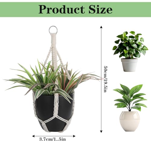 Handmade Macrame Plant Hangers, 2 Pack Hanging Planters Baskets