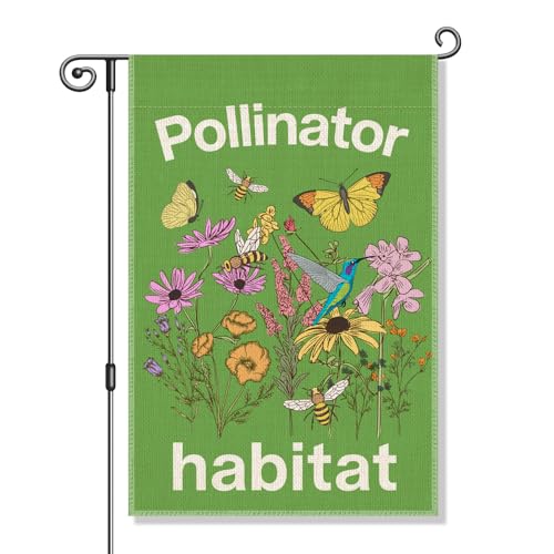 Perfectinsoy Pollinator Habitat Friendly Garden Flag 12x18 Gardener Gifts - color: Beige40