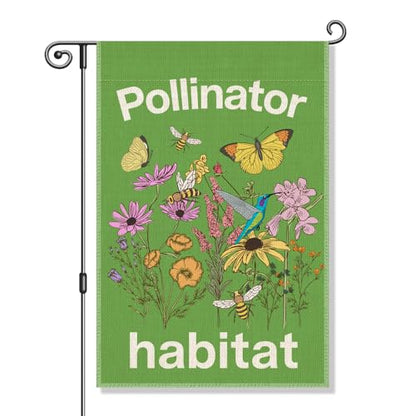 Perfectinsoy Pollinator Habitat Friendly Garden Flag 12x18 Gardener Gifts - color: Beige40